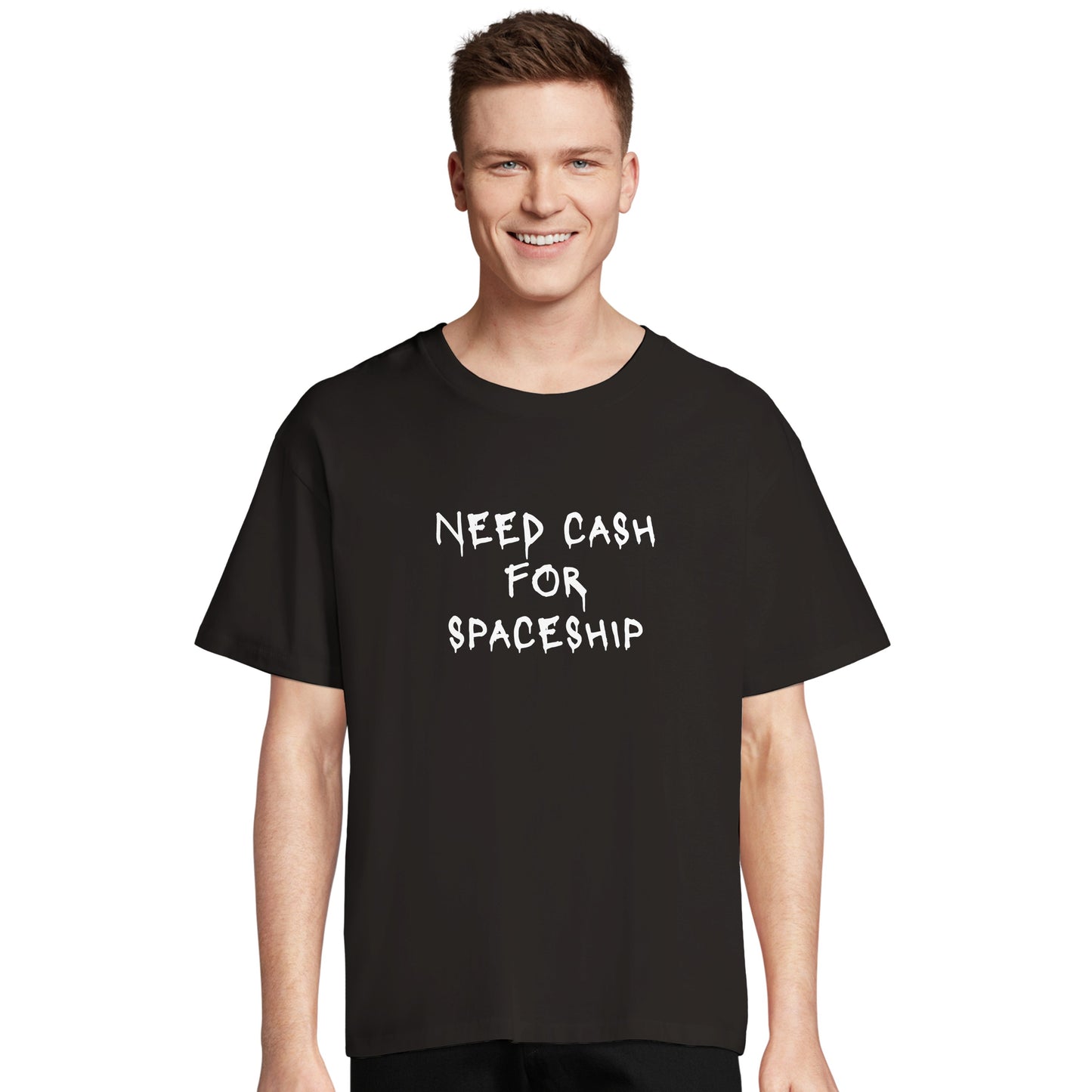 T-shirt oversize COSMIC OUTLAWS "Need cash for spaceship"