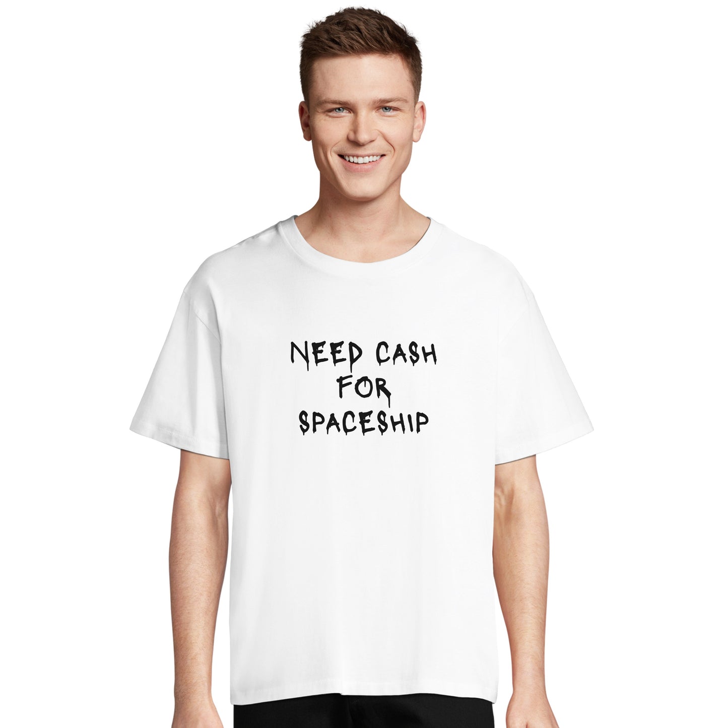T-shirt oversize COSMIC OUTLAWS "Need cash for spaceship"